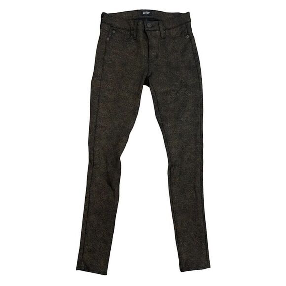 Hudson Jeans Denim - Hudson Nico Midrise Super Skinny Speckled Gold & Black Jeans